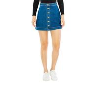 American Apparel Damen Jeansrock mit Knopfleiste vorne, A-Linie, Minirock, Medium Wash, Mittel