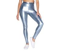 American Apparel Damen Metallic Leggings, Blue Ice, Klein