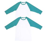 American Apparel Unisex CVC Raglan T-Shirt, Stil G2003CVC, 2er-Pack, Weiß/Heather Arctic (2er-Pack), L