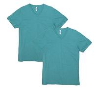 American Apparel Unisex CVC V-Neck T-Shirt, Stil G2006CVC, 2er-Pack, Heather Arctic (2er-Pack), L