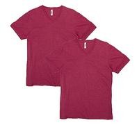 American Apparel Unisex CVC V-Neck T-Shirt, Stil G2006CVC, 2er-Pack, Heather Cardinal (2er-Pack), L