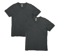 American Apparel Unisex-Erwachsene CVC V-Neck T-Shirt, Stil G2006cvc, 2er-Pack, Heather Charcoal (2er-Pack), L