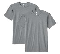 American Apparel Unisex-Erwachsene Tri-Blend Crewneck Short Sleeve Track T-Shirt, Athletic Grey (2er-Pack), XX-Large