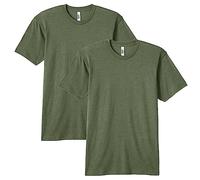 American Apparel Unisex-Erwachsene Tri-Blend Track T-Shirt, Stil Gtr401, 2er-Pack, Tri-Olive (2er-Pack), M