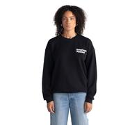 American Apparel Unisex Reflex Fleece Crewneck, Grf496aa Sweatshirt, Schwarz-weißes Logo Links (Bestickt, 1er-Pack), Small