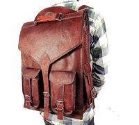 american blue Lederrucksack Laptop Messenger Leichte Schultasche Rucksack Sling Herren Braun Farbe Größe 12X17 Zoll (Groß)