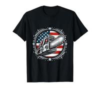 American Chainsaw Logger Baumpfleger Holzfäller USA Preisgünstiges Grafik-T-Shirt, Herren, Schwarz, M