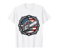 American Chainsaw Logger Baumpfleger Holzfäller USA Preisgünstiges Grafik-T-Shirt, Herren, Weiß, M