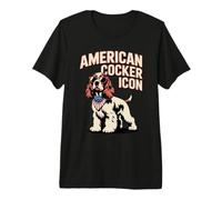 American Cocker Icon | Lustiger Cocker Spaniel mit Sonnenbrille Premium T-Shirt