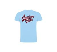 AMERICAN COLLEGE USA, T Shirt, Polo, Herren, Damen, Hemden, Hemd, Sweat Shirt, Casual, Sportlich, Bedruckt Unisex, Manner, Frauen, Kleidung, Modell ACTSW1 Sky Blue L
