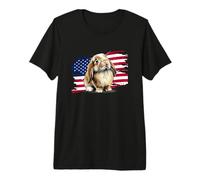 American Flag 4th July Mini Holland Lop Bunny Rabbit Lover Premium T-Shirt