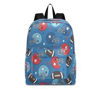American Football Star Helm-Rucksack, Reisetasche für Herren und Damen, leicht, lässig, Tagesrucksack, Schultasche für Studenten, Teenager