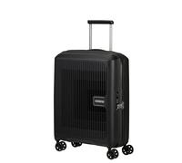American Tourister Aerostep - Spinner S, Erweiterbarer Handgepäck, 55 cm, 36/40 L, Schwarz (Black)