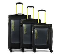 American Tourister Kofferset Aktivus 3-teilig mit Dehnfalte Black/Lime
