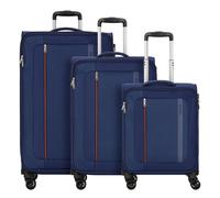 American Tourister Blazing Ride 4 Rollen Kofferset 3-teilig mit Dehnfalte navy-orange (TAS048348)