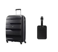 American Tourister Bon AIR Spinner L Koffer 75 cm schwarz mit Kofferanhängern, schwarz