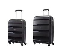 American Tourister Bon Air Spinner S Handgepäck, mit 4 Rollen, 55 cm, 31.5 L, Schwarz (Black)+Spinner L Koffer, 75 cm, 91 L, 4 Rollen, Schwarz (Black)