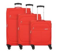 American Tourister Deep Dive 4 Rollen Kofferset 3-teilig mit Dehnfalte red-grey (TAS048352) rot