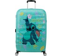 American Tourister Wavebreaker Disney - Kinderkoffer Stitch Flower 77 cm Groß - Hartschalenkoffer mit 4 Rollen, TSA-Schloss - 96 L