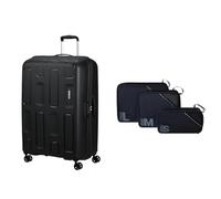 American Tourister Ellipso 79 cm Hartschalenkoffer schwarz mit Packwürfel-Set 3-teilig, schwarz/grau