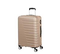 American Tourister Flashline Spinner Handgepäck-Koffer, 67 cm | Elfenbeingold, erweiterbarer Hartschalenkoffer, 69/75 L, 3.5 kg, mit TSA-Schloss und innenliegenden Kreuzgurten