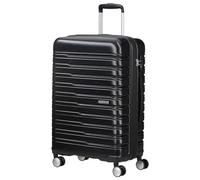 American Tourister Flashline Spinner Handgepäck-Koffer, 67 cm | Schwarz, erweiterb. Hartschalenk., 69/75 L, 3.5 kg, mit TSA-Schloss, innenl. Kreuzgurten und Netz-Trenner m. RV-Tasche