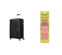 American Tourister Flashline Spinner L Koffer 78 cm schwarz mit Gepäckgurt, lila/rosa