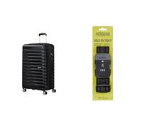 American Tourister Flashline Spinner L Koffer 78 cm schwarz mit Gepäckgurt, schwarz/grau