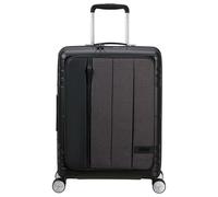 American Tourister Hello Cabin Spinner Handgepäck-Koffer, 55 cm | Grau, erweiterbarer Hartschalenkoffer, 55H x 40W x 22D cm, 39/45 L, 2.8 kg, mit TSA-Schloss und innenliegenden Kreuzgurten