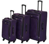 American Tourister Pop Max Weichschalen-Koffer mit 4 drehbaren Rollen, Violett, 3-Piece Set (21/25/29)