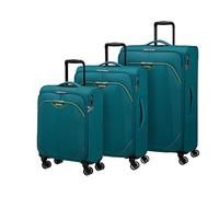 American Tourister Poproll - 3-teiliges Weichgepäck-Kofferset (Handgepäck, Mittel, Groß), Leicht - Grün (Teal)