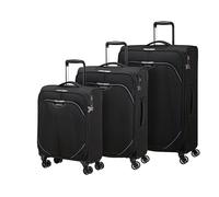 American Tourister Poproll - 3-teiliges Weichgepäck-Kofferset (Handgepäck, Mittel, Groß), Leicht - Schwarz (Black)
