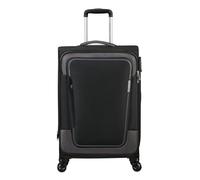American Tourister Pulsonic - Spinner M, Erweiterbar Koffer, 68 cm, 64/74 L, Schwarz (Asphalt Black)