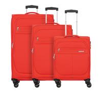 American Tourister Deep Dive 4 Rollen Kofferset 3-teilig mit Dehnfalte rot