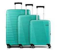 American Tourister Roadrush 4 Rollen Kofferset 3-teilig mit Dehnfalte grün
