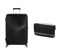 American Tourister Soundbox Hartschalenkoffer 67 cm mittel schwarz mit Kofferschutzhülle M, black/grey