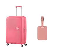 American Tourister Soundbox Hartschalenkoffer 77 cm groß rosa mit Kofferanhängern, Solar Pink