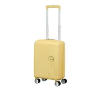 American Tourister Soundbox Mini Kinderkoffer 47x32x21cm, 22L, Hartschalen-Handgepäcktrolley, geeignet für die meisten Fluggesellschaften inkl. EasyJet -Leichtgewicht mit 4 Rollen, Gelb(Pastel Yellow)