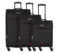 American Tourister Street Roll 4 Rollen Kofferset 3-teilig mit Dehnfalte schwarz