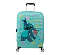 American Tourister Wavebreaker Disney - Kinderkoffer Stitch Flower 67 cm Mittelgroß - Hartschalenkoffer mit 4 Rollen, TSA-Schloss - 64 L