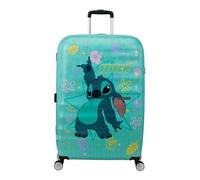 American Tourister Wavebreaker Disney - Kinderkoffer Stitch Flower 77 cm Groß - Hartschalenkoffer mit 4 Rollen, TSA-Schloss - 96 L