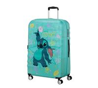 American Tourister Wavebreaker Disney - Kinderkoffer Stitch Flower 77 cm Groß - Hartschalenkoffer mit 4 Rollen, TSA-Schloss - 96 L