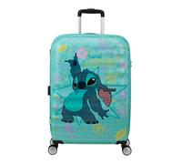 American Tourister Wavebreaker Disney - Kinderkoffer Stitch Flower 67 cm Mittelgroß - Hartschalenkoffer mit 4 Rollen, TSA-Schloss - 64 L
