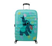 American Tourister Wavebreaker Disney - Kinderkoffer Stitch Flower 77 cm Groß - Hartschalenkoffer mit 4 Rollen, TSA-Schloss - 96 L