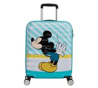 American Tourister Wavebreaker Disney Spinner Handgepäck-Koffer, 55 cm | Mickey Blue Kiss, Weichkoffer, 55x40x20 cm, 36 L, 2.6 kg, mit TSA-Schloss und U-förmigem Reißverschluss-Trenner mit Tasche