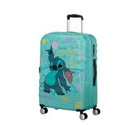 American Tourister Wavebreaker Disney - Kinderkoffer Stitch Flower 67 cm Mittelgroß - Hartschalenkoffer mit 4 Rollen, TSA-Schloss - 64 L