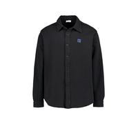 American Vintage Overshirt Herren Comfort Fit Langarm Kent-Kragen Baumwolle schwarz, XL