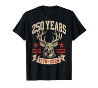 Amerika 250. Jahrestag Hirsch Jagd USA Flagge Patriotisch T-Shirt