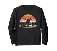 Amerikanische Flagge Curling T-Shirt Curler Sliding Stone Langarmshirt