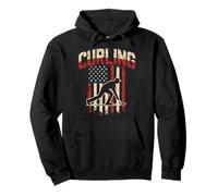 Amerikanische Flagge Curling T-Shirt Curler Sliding Stone Pullover Hoodie